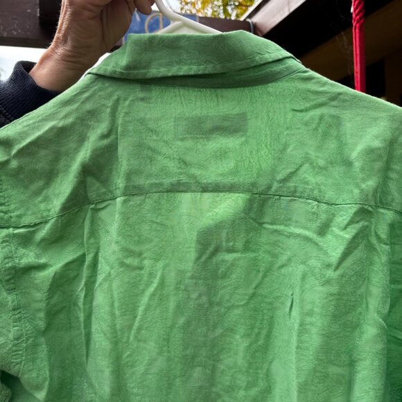 ALESSANDRO GHERARDESCHI Dress Shirt XL Green woven in paisley design long sleeve - Picture 6 of 10